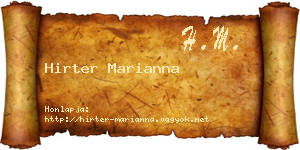 Hirter Marianna névjegykártya
